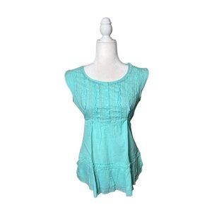 Women's Aqua Coquette Top